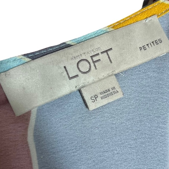 LOFT Abstract Color Block Mini Shift Dress, Small Petite - Picture 4 of 6